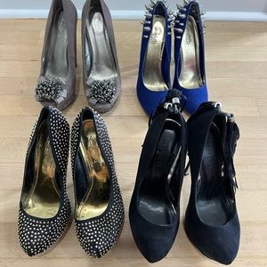 Lot of 4 Fashion High Heel Platform Pumps, New/Good condition, size 5.5-7, Aldo